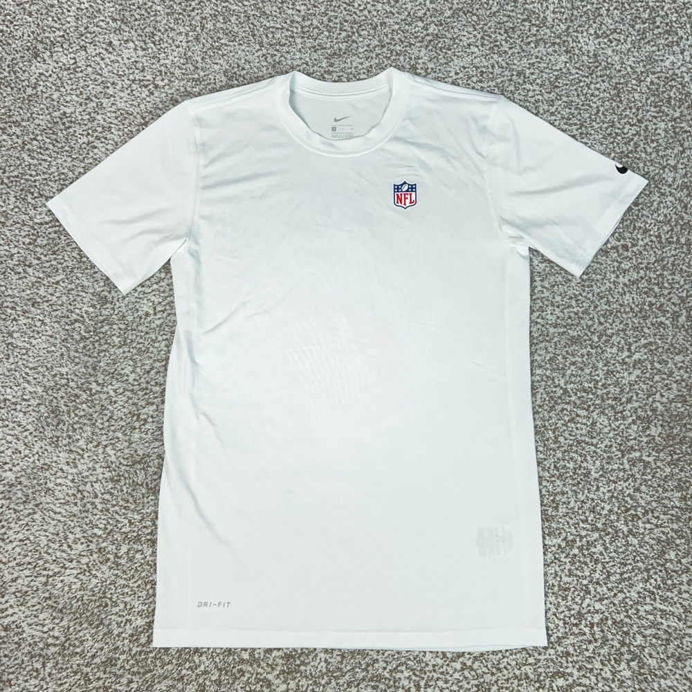 NFL Shirt Mens Small White Athletic Nike Dri FIT Performance Top Football Tee T